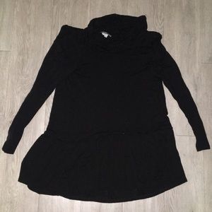 Black blouse with mock turtleneck